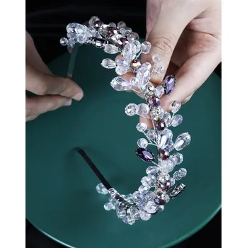 Čelenka B-TOP Krystalová čelenka do vlasů - fialová