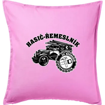 Polštář Hasič řemeslník - Polštář 50x50 - 50x50 - Pouze potah ( Růžová )