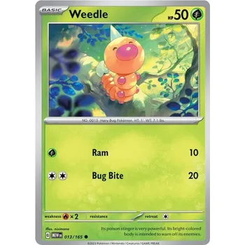 Sběratelská karetní hra Weedle 013/165 - Scarlet & Violet 151 Typ karty: Reverse Holo