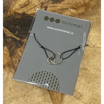 Náramek Náramek úzce spjato se zlatem černý - Minimal 0000841
