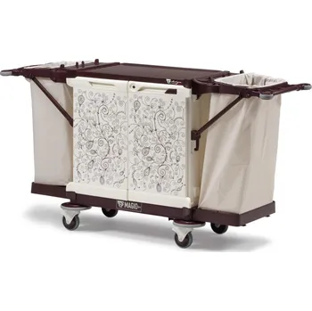 Koš na prádlo TTS Italy Vozík na čisté a špinavé prádlo Magic Art 22S Barva: kapok, Vybavení: 2ks police