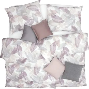 Povlečení SCANquilt povlečení KLASIK SOFT listy pastelová 140 x 200/70 x 90 cm