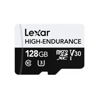 Paměťová karta Lexar microSDHC 128GB LMSHGED128G-BCNNG Lexar paměťová karta 128GB High-Endurance microSDHC/microSDXC™ UHS-I card, (čtení/zápis:100/45MB/s) C10 A1 V30 U3