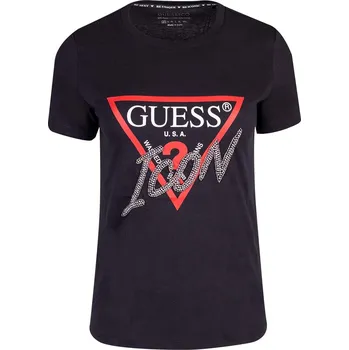 Dámské tričko GUESS DÁMSKÉ TRIČKO T-SHIRT SS CN ICON TEE BLACK W3BI42I3Z14 JBLK Velikost: S
