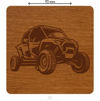 Podtácek WoodenPuzzle.cz Čtvercový dřevěný podtácek s motivem - Bugina Počet: sada 6 ks