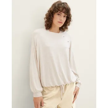 Dámské tričko TOM TAILOR® DÁMSKÉ RAGLÁNOVÉ TRIKO S PODKASEM - SV.ŠEDÝ MELÍR S