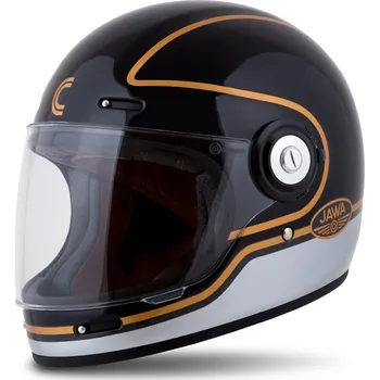 Helma na motorku Přilba fibre jawa sport, cassida (černá/stříbrná/zlatá, vel. s)
