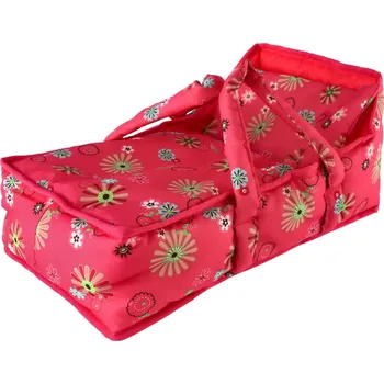 Doplněk pro panenku Teddies Korbička přenosná pro panenky látka 21x40x18cm v sáčku