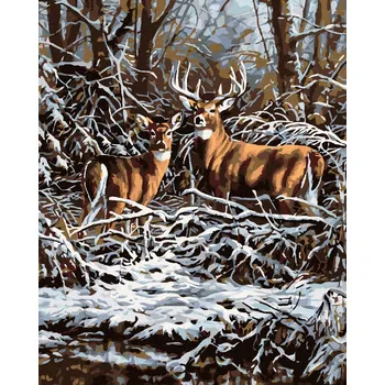 Hračka Diamondi Diamantové malování - JELEN S LANÍ V ROŠTÍ Rozměr: 40x50 cm, Rámování: bez rámu a bez vypnutí plátna