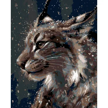 Hračka Diamondi Diamantové malování - RYS V ZIMĚ Rozměr: 40x50 cm, Rámování: bez rámu a bez vypnutí plátna