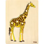 VIGA Dřevěná montessori vkládačka Žirafa
