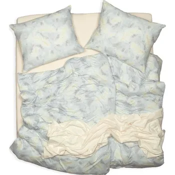 Povlečení SCANquilt povlečení JERSEY peří šedosmetanová 140 x 220/70 x 90 cm