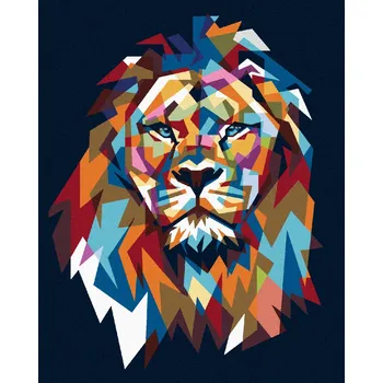 Hračka Diamondi Diamantové malování - BAREVNÝ LEV III Rozměr: 40x50 cm, Rámování: bez rámu a bez vypnutí plátna