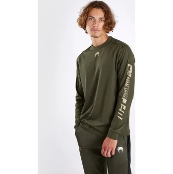 Pánské tričko Pánské triko Venum UFC Adrenaline Fight Week - dlouhé rukávy - Khaki Velikost: M