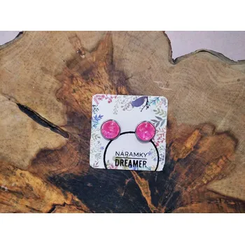 Náušnice Ocelové náušnice pecky - Růžové, lesklé - Dreamer 0001147