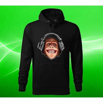 Pánská mikina mikina s kapucí opice se sluchátky S