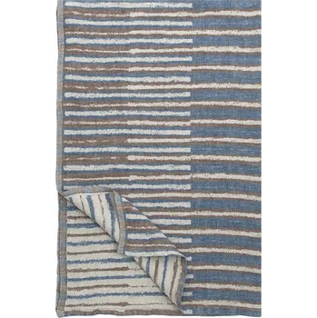 Ručník Lapuan Kankurit Lněný ručník Taito, len-modro-hnědý, Rozměry 95x150 cm