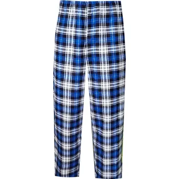 Pánské pyžamo Pánské Pyžamové kalhoty Flanel Foltýn dlouhé středně modrá kostka Velikost: 4XL