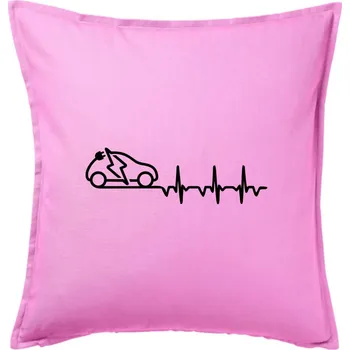 Polštář Ekg elektromobil - Polštář 50x50 - 50x50 - Pouze potah ( Růžová )