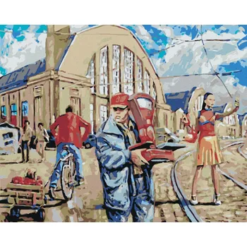 Hračka Diamondi Diamantové malování - MĚSTSKÝ SPĚCH Rozměr: 40x50 cm, Rámování: vypnuté plátno na rám