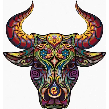 Diamondi Diamantové malování - BÝK S ORNAMENTY Rozměr: 40x50 cm, Rámování: bez rámu a bez vypnutí plátna