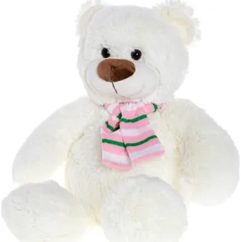 plyšák Medvěd plyšový 45cm se šálou 0m+