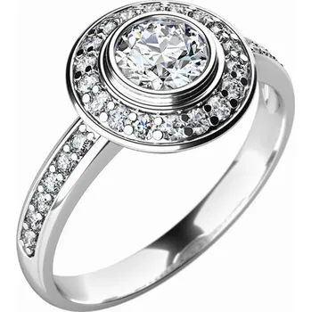 Prsten Dámský prsten bílé zlato 585/1000 přírodní diamant 0.30 ct G/SI 10765D velikost 58