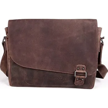 Kabelka Tříoddílová velká kožená hnědá crossbody taška GreenWood no. 837 na A4