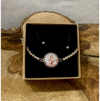 Náramek Náramek oocelové kuličky rosegold světlý větší - Betonbeads 0000731