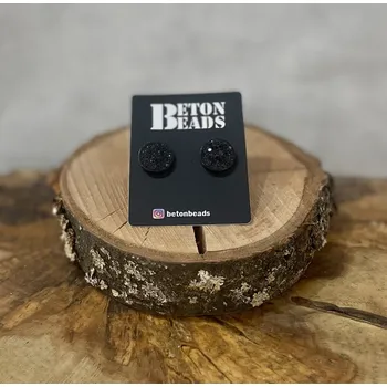 Náušnice Náušnice černé třpytivé - Betonbeads 0000807