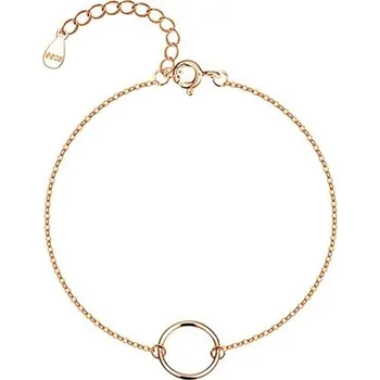 Náramek Dámský stříbrný náramek na nohu pozlacený růžovým zlatem STNA0667F
