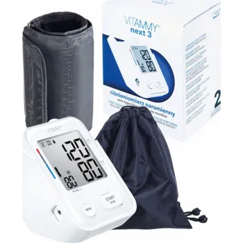 Masážní přístroj Vitammy Vitammy Next 3 řemeslný tlakový rozchod s manžetou 22-40 cm s inovativním stojanem, hlasovou funkcí a praktickým napájecím zdrojem prostřednictvím USB