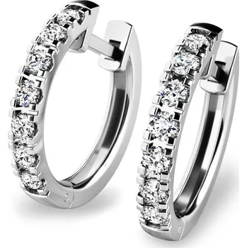 Náušnice Dámské náušnice bílé zlato 585/1000 přírodní diamant 0.308 ct G/SI kruhy 10838-B-DIA