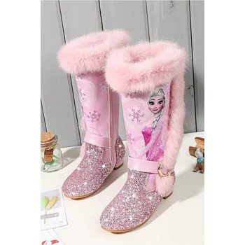 Frozen (Ledové království) Dívčí kozačky s kožíškem Frozen Elsa Barva: Růžová, Velikost: 32