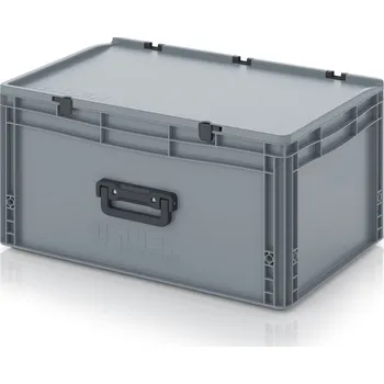 paleta Euro přepravky kufry 2GL 60 x 40 x 33,5 cm, zavřená - Stříbrošedá - materiál: PP - ED 64/32 HG 2GL