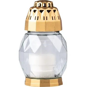 Bolsius hřbitovní sklo 18 cm vklad 80g 24h. Diamant zlatý