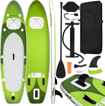 Paddleboard Nafukovací SUP paddleboard 360 x 81 x 10 cm zelený + příslušenství