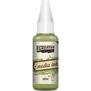 Výtvarná barva Pentart Alkoholový inkoust MEDIA INK PENTART 20 ml OLIVOVÁ