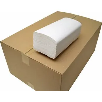 Papírový ručník Skládané ručníky ZZ, 2 vrstvá lepená celulóza, bílé, 2800 ks