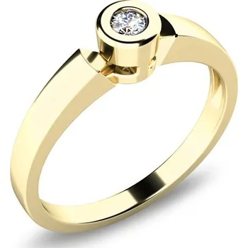 Prsten Zásnubní prsten žluté zlato 585/1000 přírodní diamant 0.050 ct G/SI ZP-10934D-ZL velikost 58