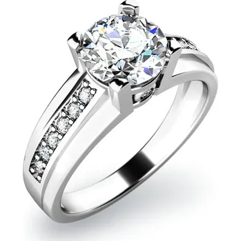 Prsten Dámský prsten bílé zlato 585/1000 přírodní diamant 0.19 ct G/SI 10816D velikost 63