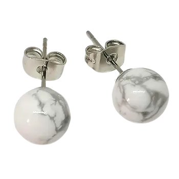 Náušnice Magnezitové naušnice, puzeta 8 mm chir. ocel