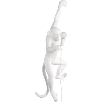 Nástěnné svítidlo Nástěnné dekorační světlo MONKEY HANGING LEFT HAND 76,5 cm, bílá, Seletti