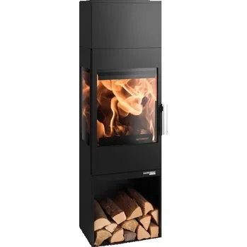 Krbová kamna Haas+Sohn Rukov s.r.o. HAAS+SOHN SALZBURG EASY krbová kamna 2,4-7,3kW, 3 stranné sklo, úložiště dřeva, černá