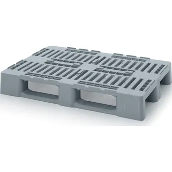 paleta Hygienické palety s bezpečnostním okrajem 120 x 80 x 17,2 cm, 3 ližiny nesvařované - Stříbrošedá - materiál: HD-PE - H1-RG
