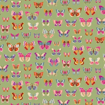 MAKOWER UK Látka bavlna v metráži se zlatým efektem 2613G