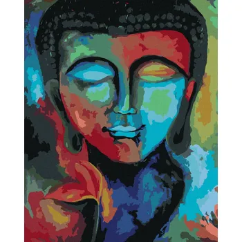 Hračka Diamondi Diamantové malování - BAREVNÝ BUDDHA A KVĚTINY Rozměr: 40x50 cm, Rámování: bez rámu a bez vypnutí plátna