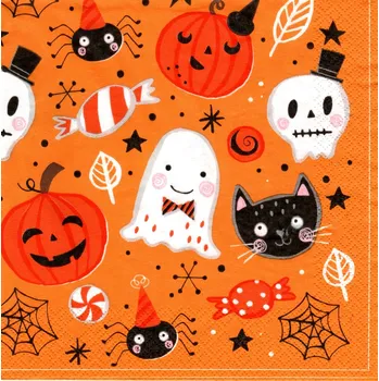 Papírový ubrousek UBR-G50, Ubrousek, 16x16 cm, ROZTOMILÝ HALLOWEEN, 1 kus