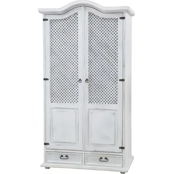 Komoda Skříň WHITE HOME Slim SZY106 se šatní tyčí Barevné provedení: Bílý vosk - K17