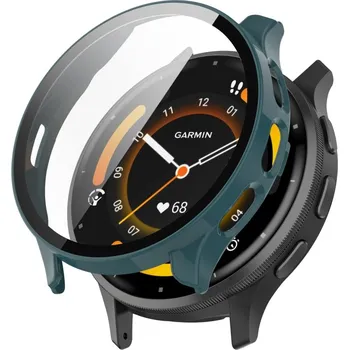 Příslušenství k chytrým hodinkám VSECHNONAMOBIL 64442 PC FULL COVER Plastový kryt se sklem pro Garmin Venu 3S zelený